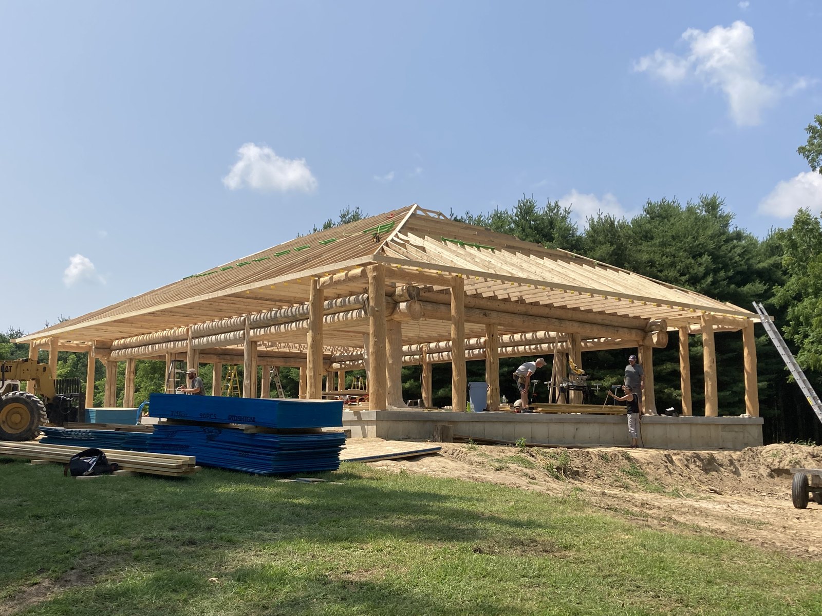 Custom cottage timber frame shell in progress
