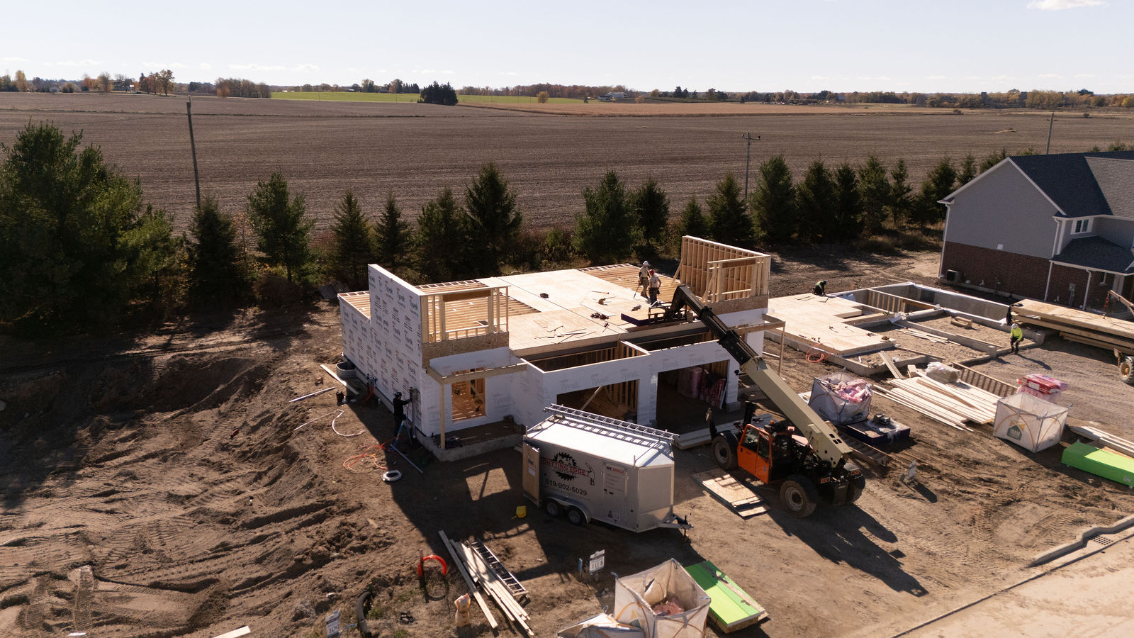 Cutting Edge Carpentry crew working on a residential framing project