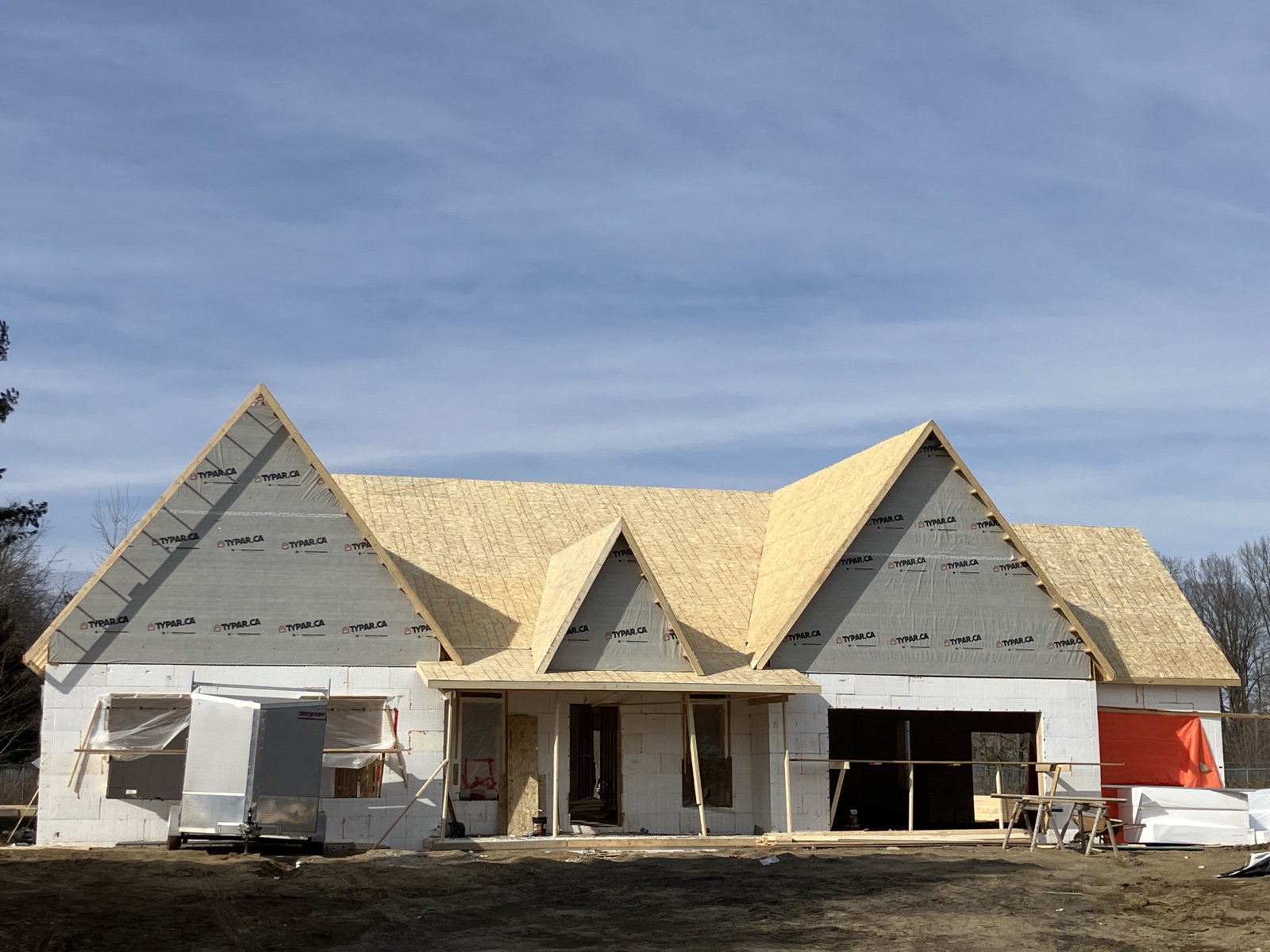 Custom home roof framing near St. Thomas Ontario